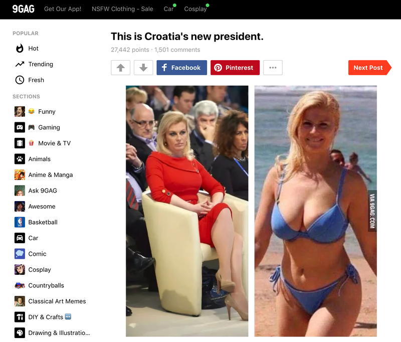Illustration for article titled Esta no es la presidenta de Croacia en bikini, son modelos que han usado para un falso viral